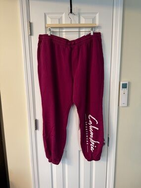 Columbia Womens Maroon Joggers with White Logo